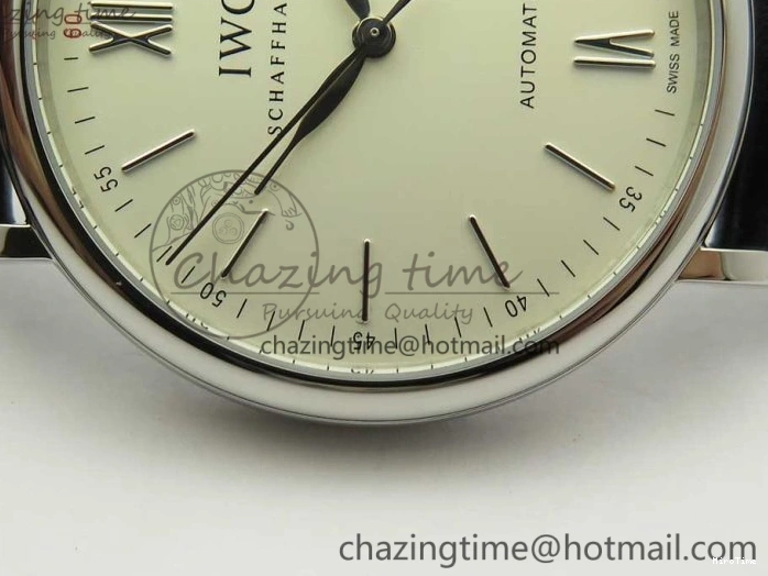 MIROTIME 0102 Portofino Automatic SS FKF 1:1 Best Edition White Dial SS Markers on Black Leather Strap A QuickDry 7138